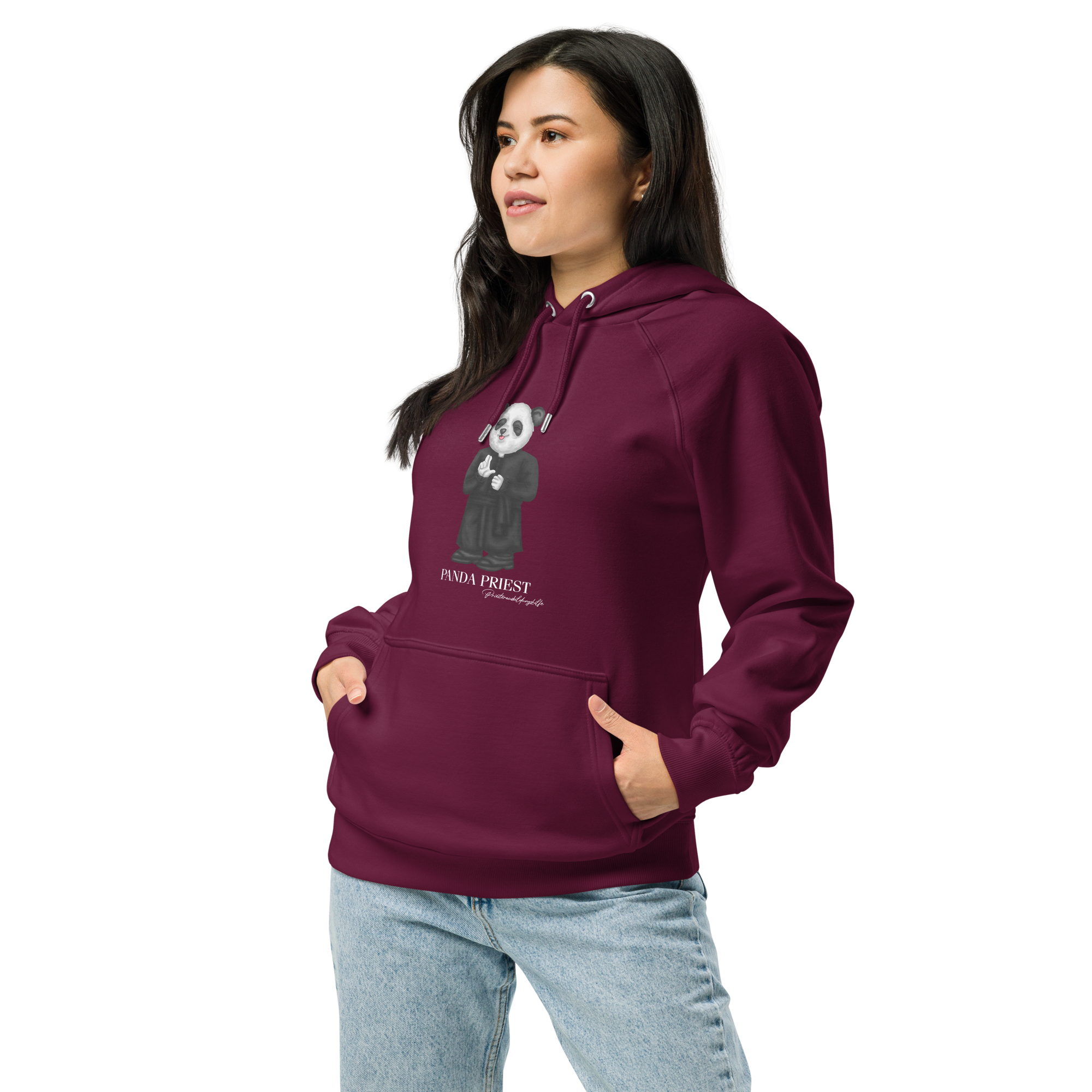 Priester Panda Hoodie "segen" (Unisex) burgund Priester Panda Hoodie "segen" (Unisex) burgund