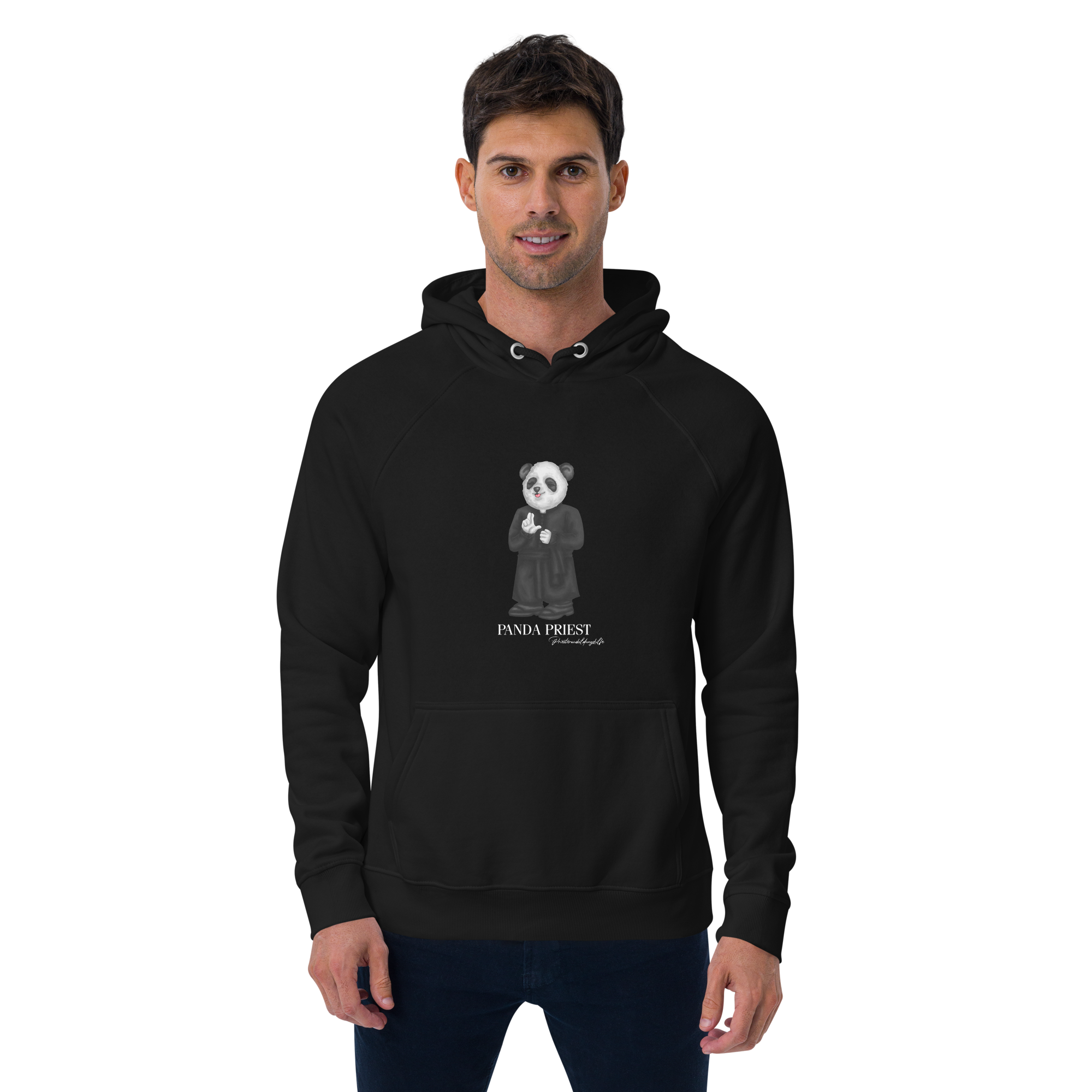 Priester Panda Hoodie "segen" (Unisex) schwarz Priester Panda Hoodie "segen" (Unisex) schwarz