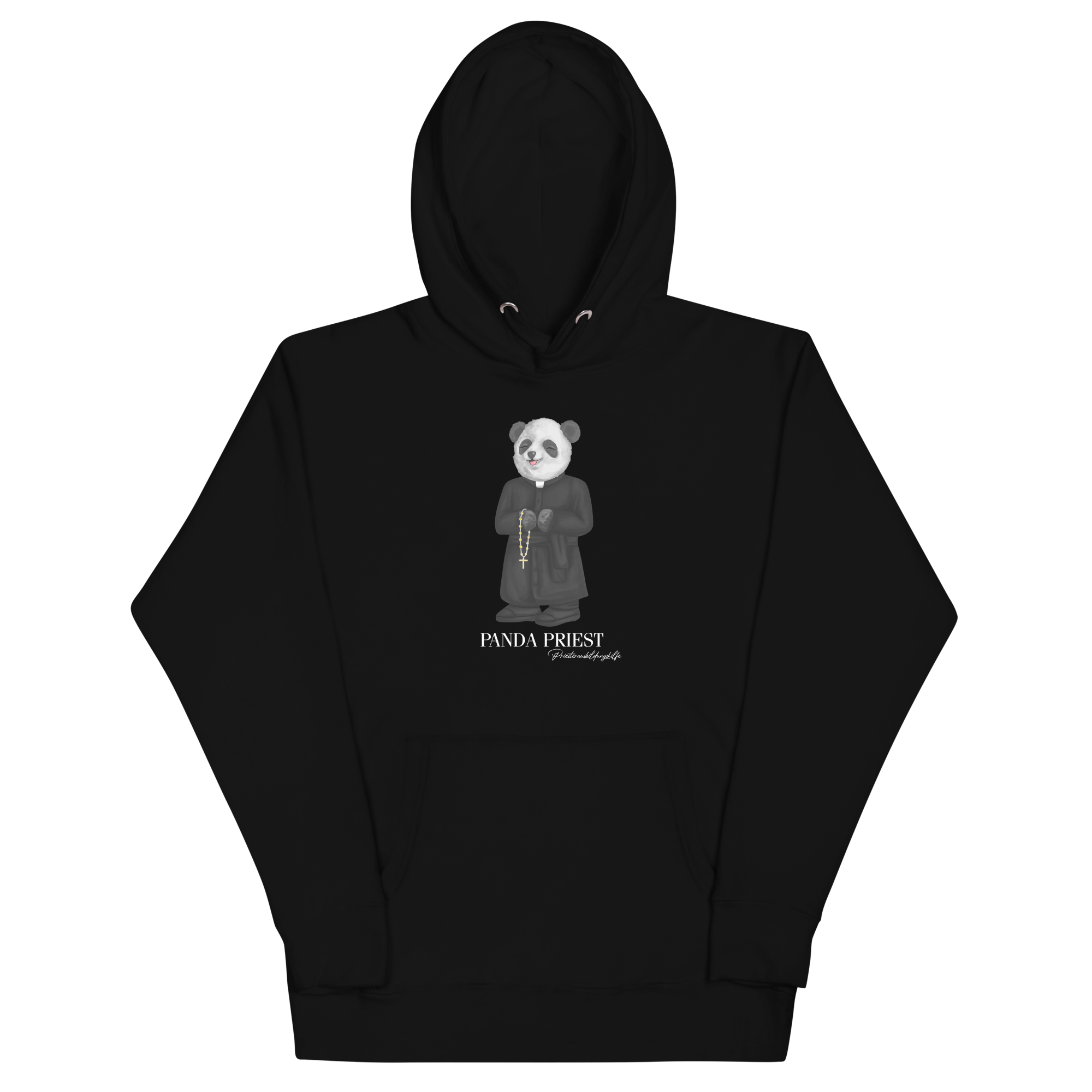 Priester Panda Hoodie schwarz (unisex)