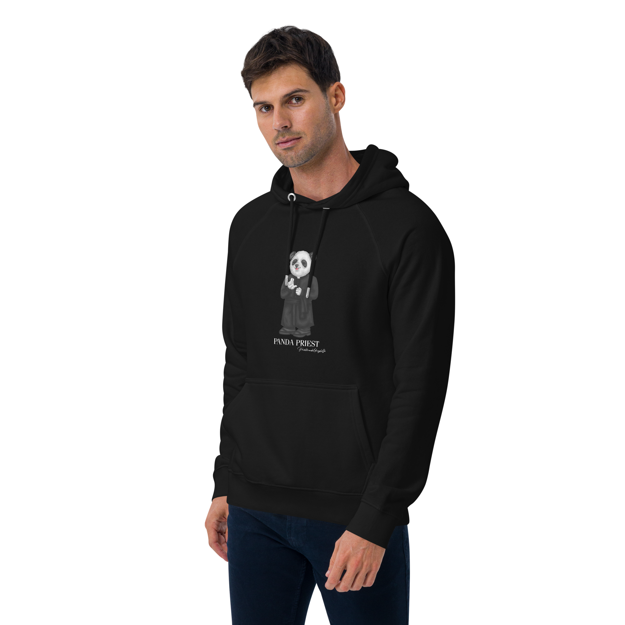 Priester Panda Hoodie "segen" (Unisex) schwarz Priester Panda Hoodie "segen" (Unisex) schwarz