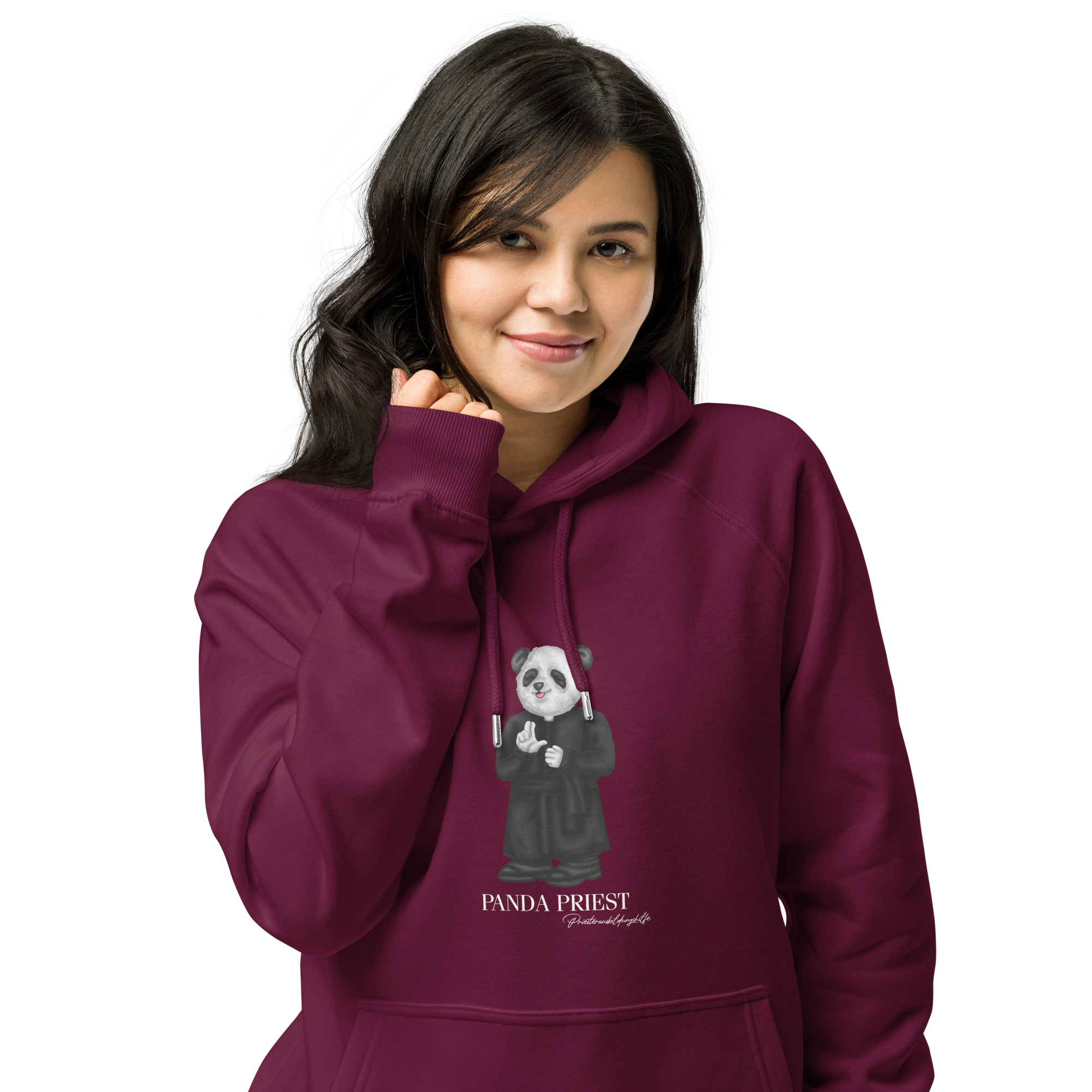 Priester Panda Hoodie "segen" (Unisex) burgund Priester Panda Hoodie "segen" (Unisex) burgund