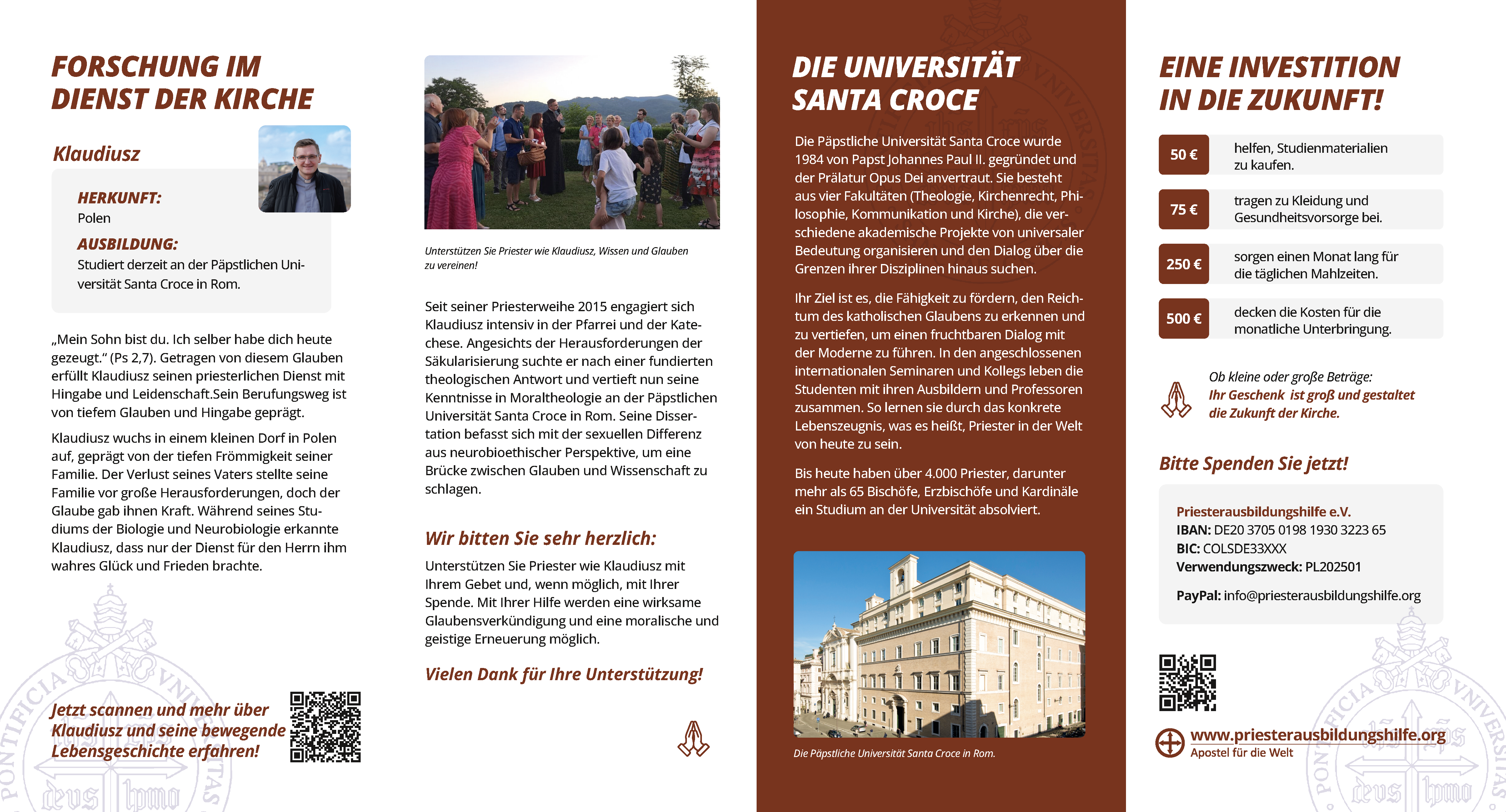 Kurzflyer "Forschung im Dienst der Kirche"