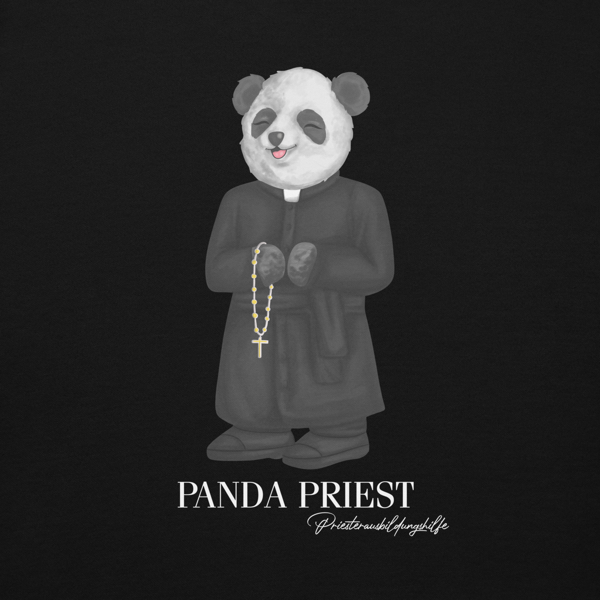 Priester Panda Hoodie schwarz (unisex)