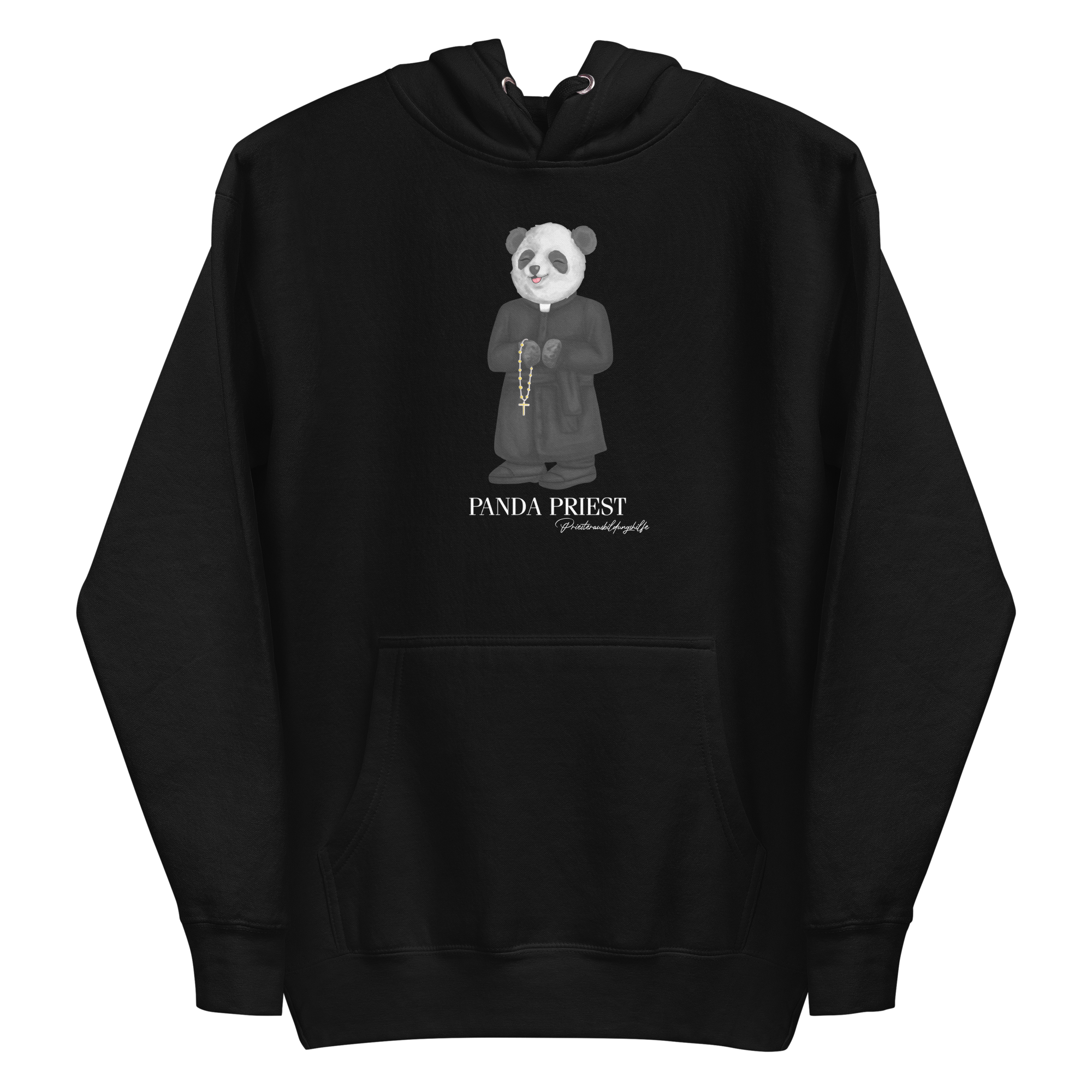 Priester Panda Hoodie schwarz (unisex)