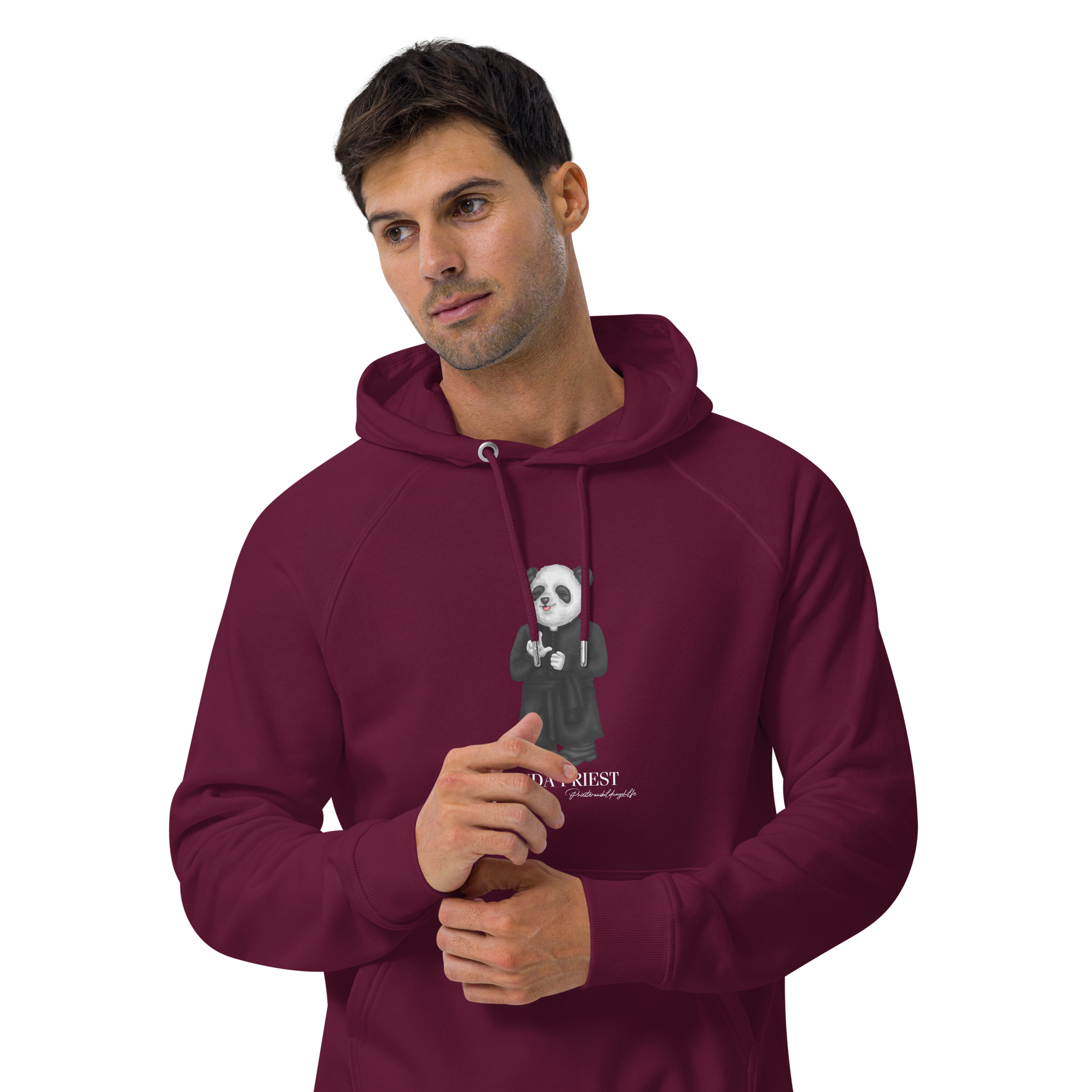 Priester Panda Hoodie "segen" (Unisex) burgund Priester Panda Hoodie "segen" (Unisex) burgund