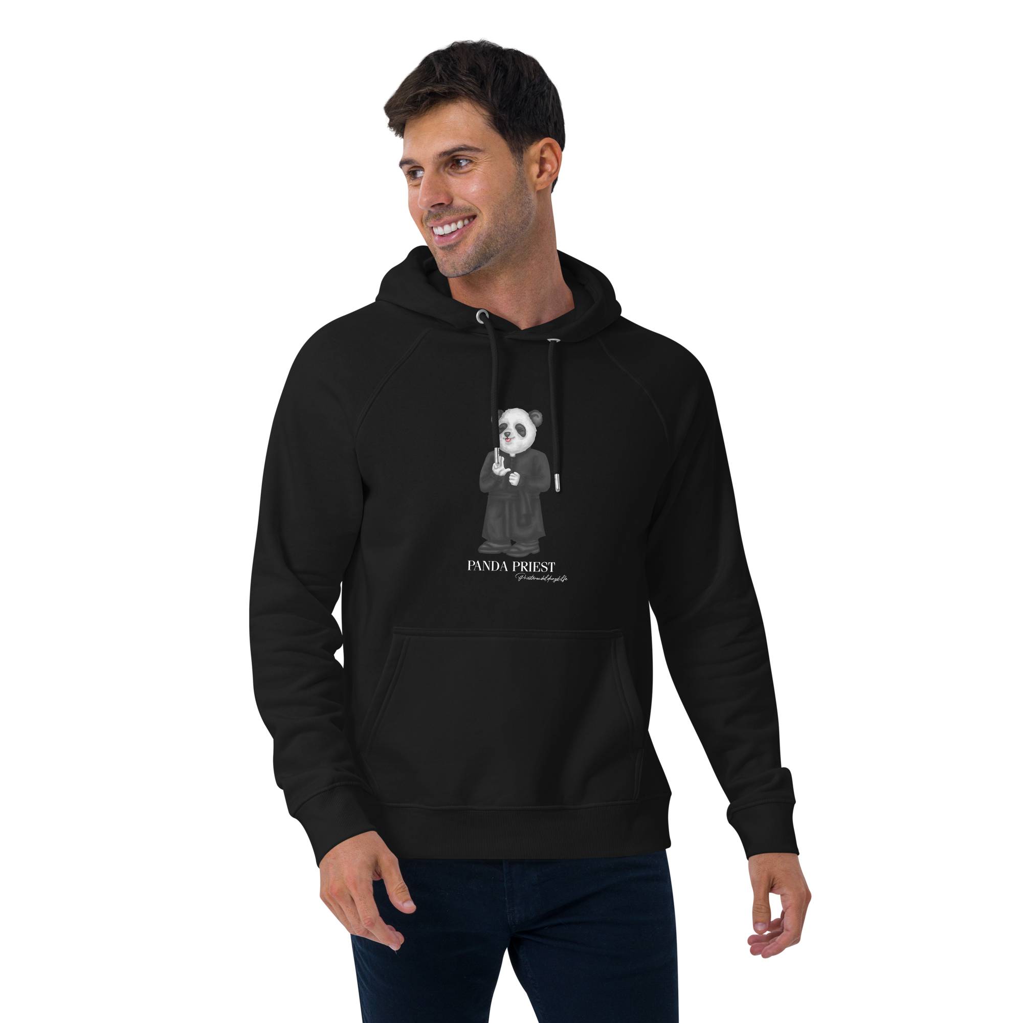 Priester Panda Hoodie "segen" (Unisex) schwarz Priester Panda Hoodie "segen" (Unisex) schwarz