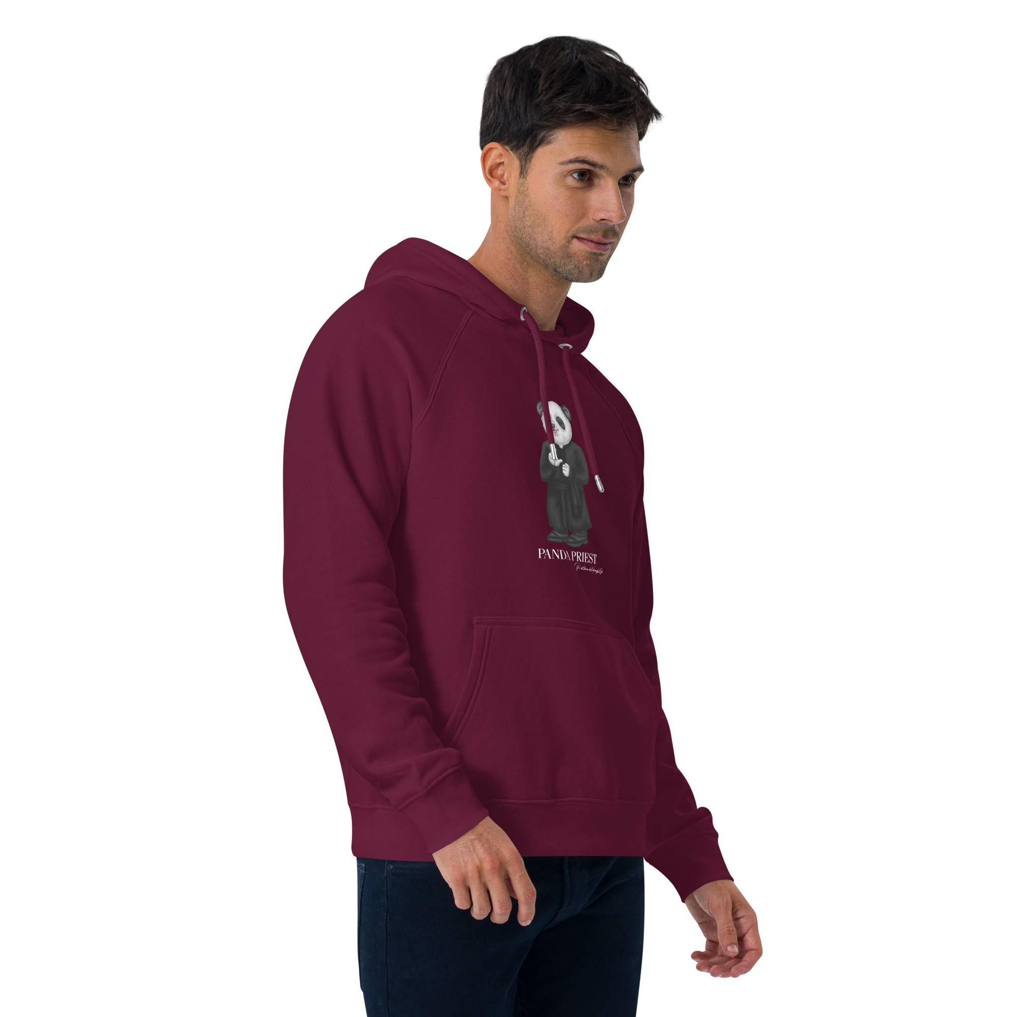 Priester Panda Hoodie "segen" (Unisex) burgund Priester Panda Hoodie "segen" (Unisex) burgund