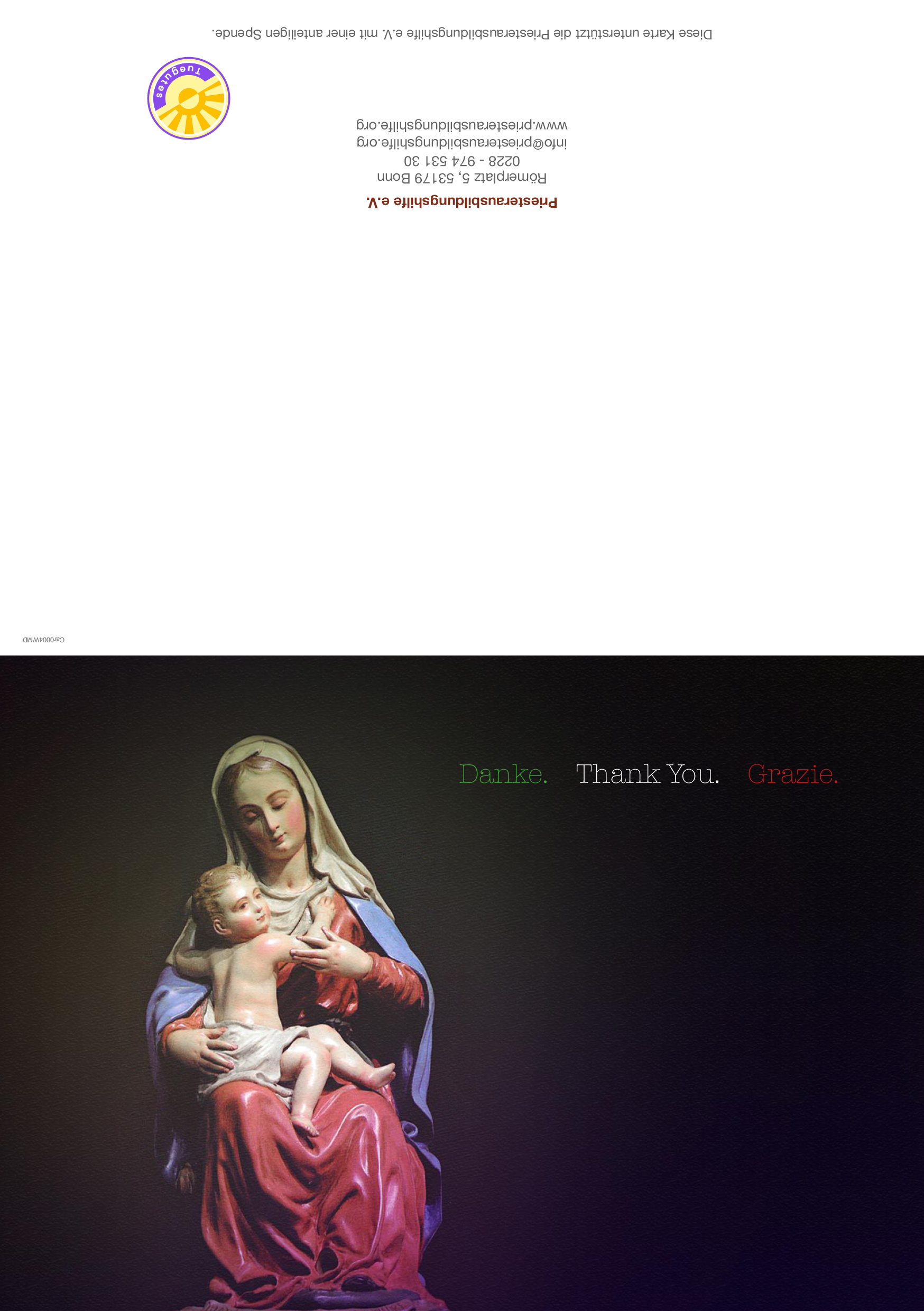 Dankkarte "Madonna mit Kind"