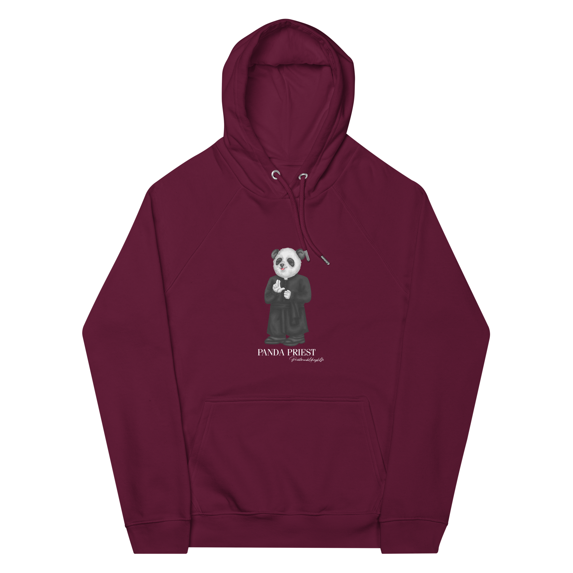 Priester Panda Hoodie "segen" (Unisex) burgund