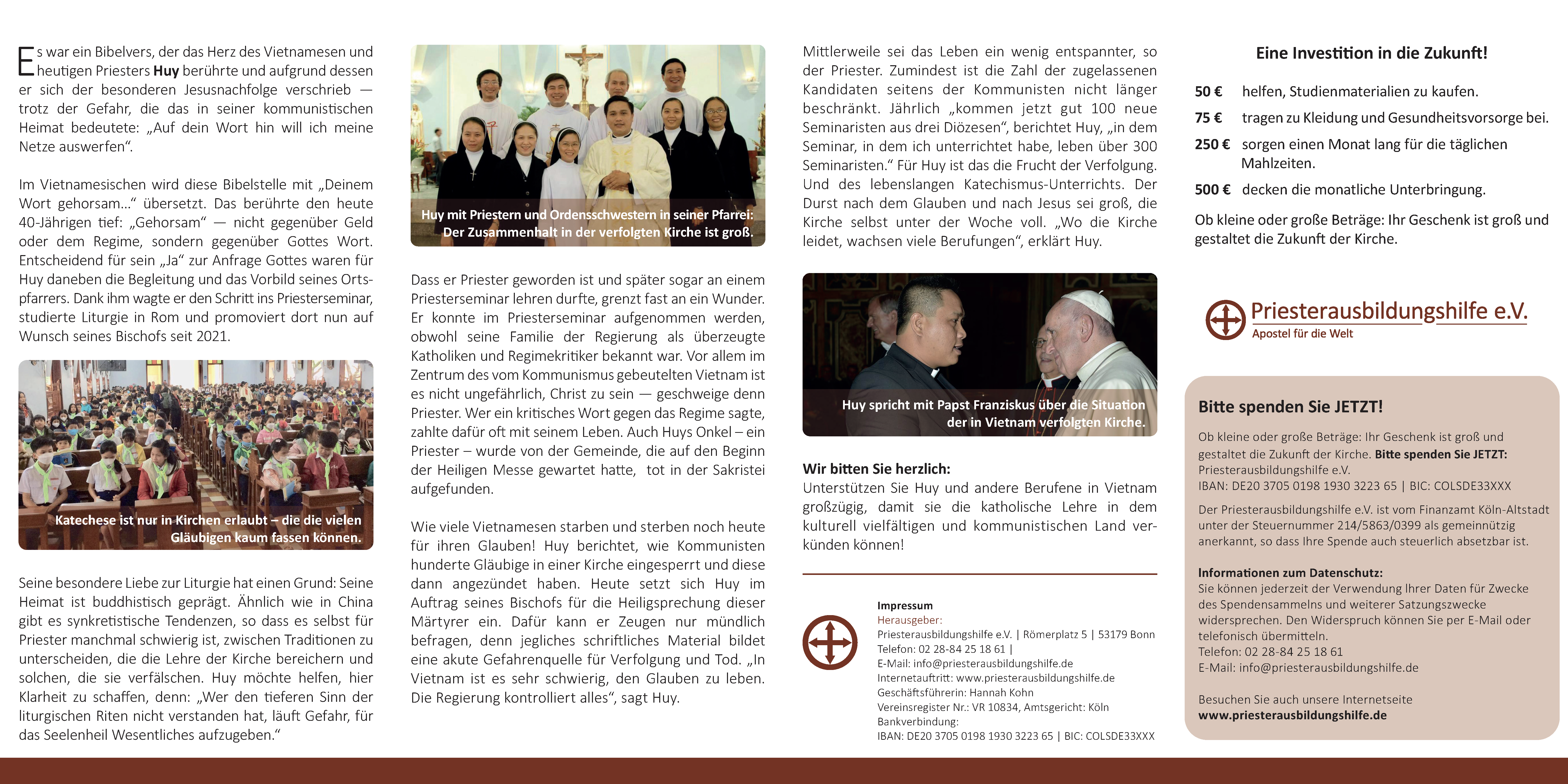 Flyer "Leidende Kirche, blühender Glaube"