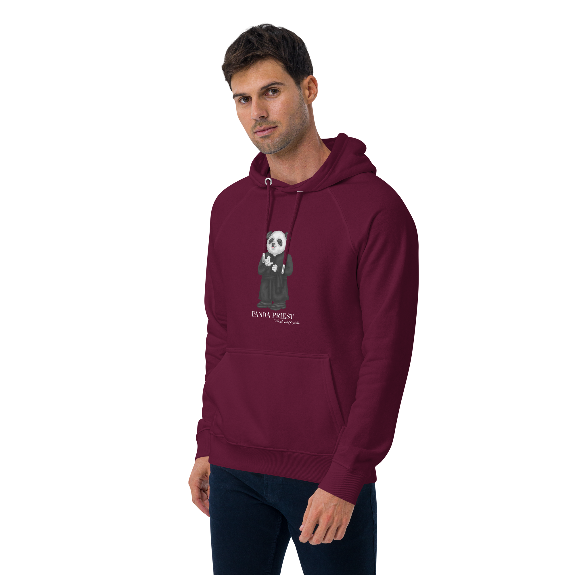 Priester Panda Hoodie "segen" (Unisex) burgund Priester Panda Hoodie "segen" (Unisex) burgund