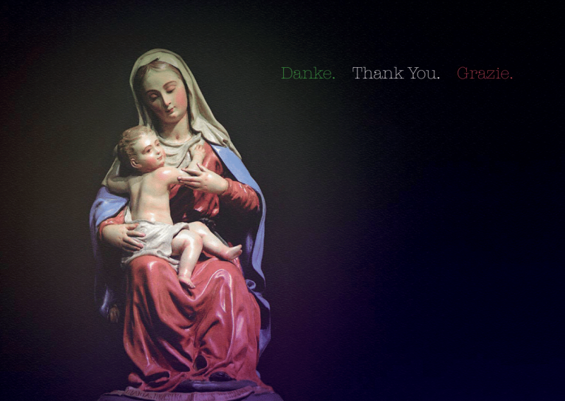 Dankkarte "Madonna mit Kind"